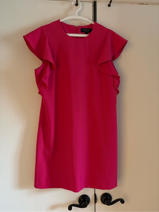 Laundry By Shelli Segal Dresses & Skirts - Laundry By Shelli Segal Hot Pink Ruffle Sleeve Shift Dress
